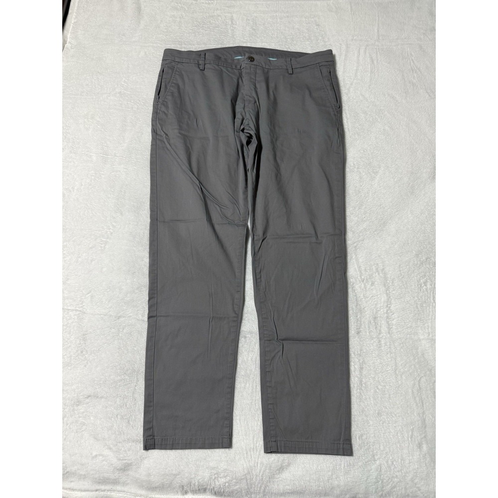 Birddogs Pants Mens 38x29 Gray Chino Pants Blue Lined Performance Stretch
